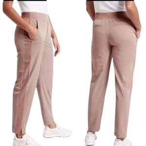 Athleta Pants Tan Mauve Brooklyn Textured Ankle Straight Jogger